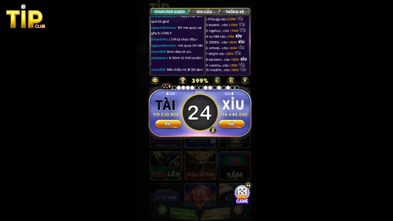 Tổng quan về game tài xỉu Tip Club